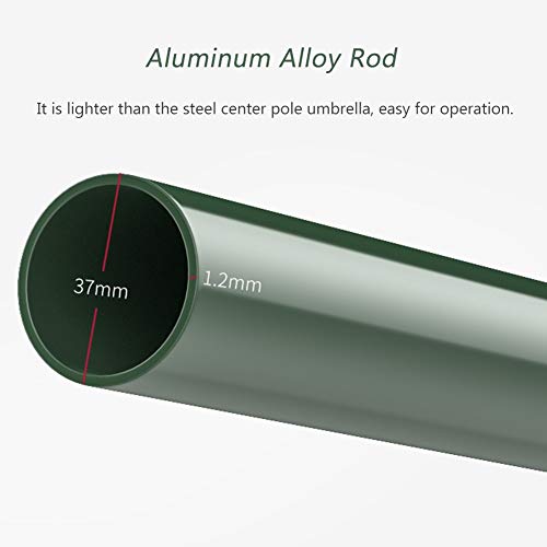 ZAQI Large Patio Umbrella, 2.7m(8.9ft) Round Waterproof UV Protection Parasols, Outside Garden Lawn Deck Backyard Travel