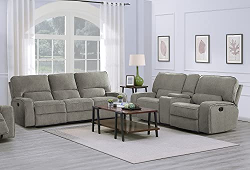 Lexicon Atherton Chenille Fabric Double Manual Reclining Sofa, 98.5