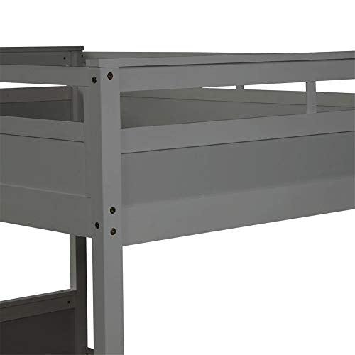 Harper & Bright Designs Bunk Bed Twin Over Twin, Twin Bunk Bed with Storage and Drawers , Wood Twin bunk Beds with Ladder , No Spring Box Needed, Grey