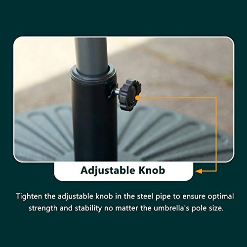 ZAQI Red Parasols for Outdoor Patio Garden, 2m Small Waterproof Fade Resistant Table Umbrella with 6 Steel Ribs/Crank (Size : Umbrella+Base)