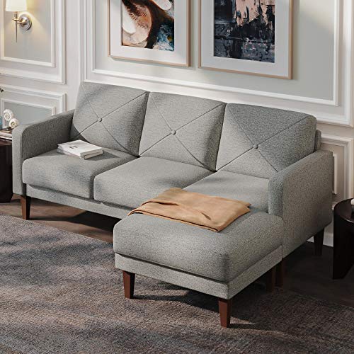 Belffin Convertible Sectional Sofa Couch with Chaise L Shaped Sofa Couch Reversible Sofa Couch Grey