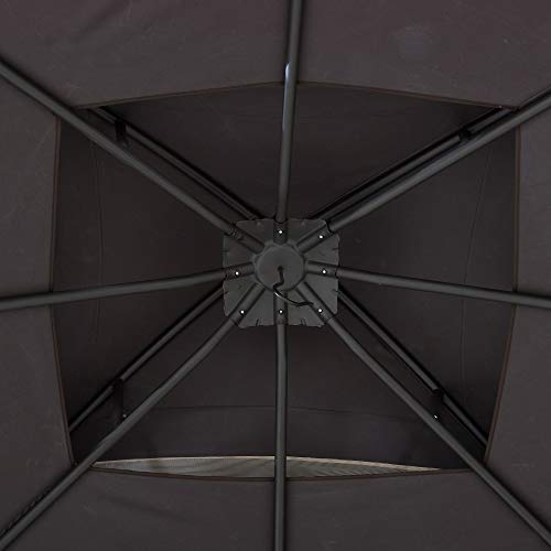 Sunjoy Thelma 10.5 x 13 ft. 2-Tier Steel Gazebo, Brown & Tan