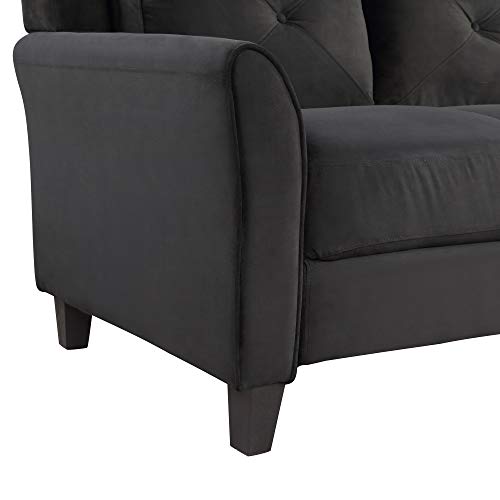 Harper & Bright Designs Living Room 3 Piece Sofa Couch Set,3 Seats Loveseat Single Chair Sectional Sofa Set, Black