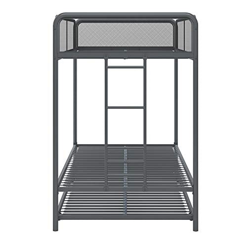 DHP Triple Metal Bunk Bed Frame, Gray, Twin