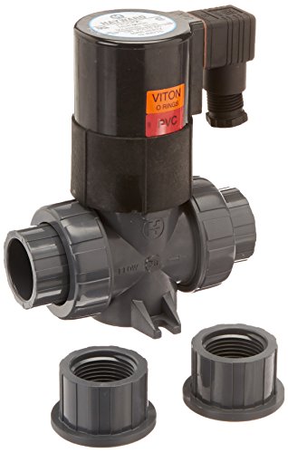 Hayward SV10100STV 1-Inch PVC NPD Design True Union Solenoid Valves with FPM Seal and Socket/Threaded End Connection