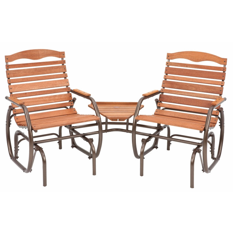 Jack Post Country Garden 2 Person Bronze Steel Tete-a-Tete Glider