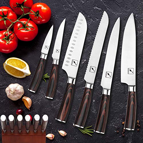Knife Set, imarku 16-Pieces Premium Kitchen Knife Set, German Stainless Steel Knife Set with Block and Knife Sharpener