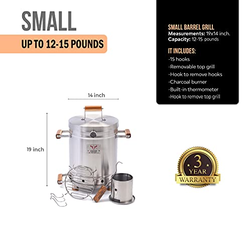 Steak and Beer Barrel Grill and Smoker 2 in 1 (Small)