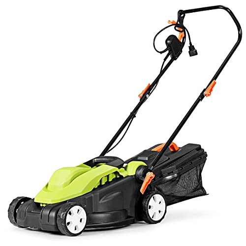 Lawn Mower with Grass Bag Lawn Scarifier Garden Lawn Mower for Home Lawn Scarifier for Lawn Garden Yard Tools for Garden Lawn Mower 14-Inch Lawn Mower for Lawn Garden Yard (1)
