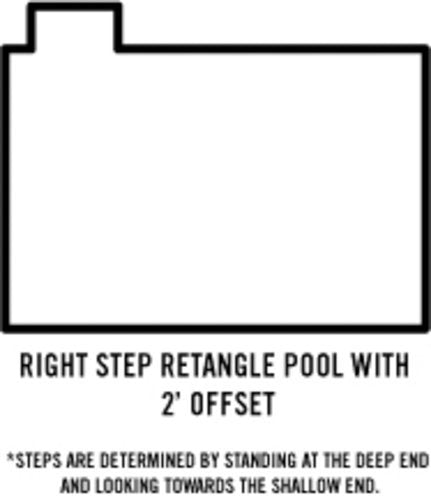 GLI Secur-A-Pool 16 FT X 32 FT Rectangular Mesh Safety Cover System with 4 FT X 8 FT Right Step 2 FT Offset, Blue