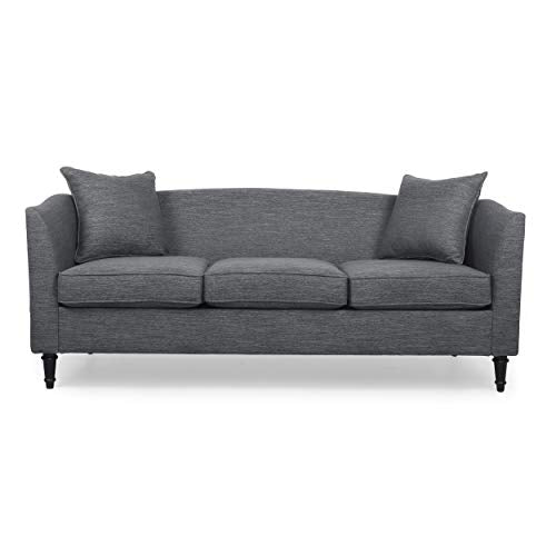 Christopher Knight Home Austell 3 Seater Sofa, Charcoal + Dark Brown