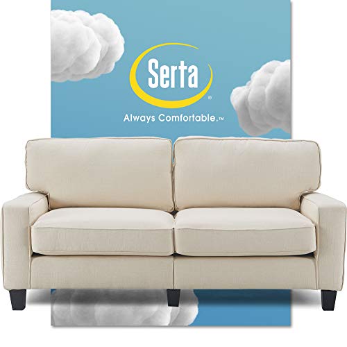 Serta Palisades Upholstered Sofas for Living Room Modern Design Couch, Straight Arms, Soft Fabric Upholstery, Tool-Free Assembly - 73
