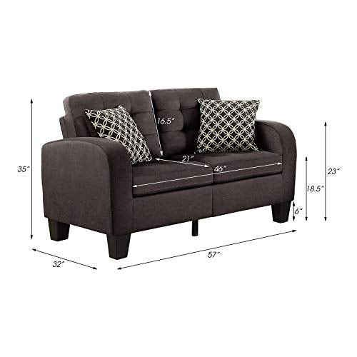 Lexicon Westville Tufted Fabric Loveseat, 57