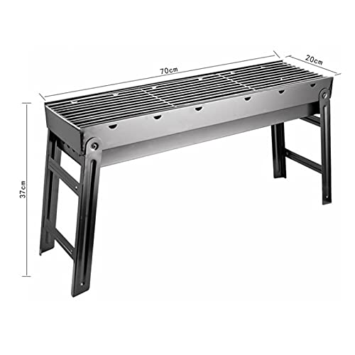 QIAOLI Outdoor Barbecue Grill Home Large Barbecue Portable Garden Oven Barbecue Tools Stainless Steel Smoker BBQ for 3-10 People (Size : 702037cm)