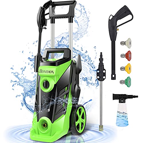 Homdox Pressure Washer, 3490PSI Electric Power Washer, 1800W High Pressure Washer, Professional Washer Cleaner, with 4 Nozzles, Soap Bottle , Best for Cleaning Cars,Driveways,Patios