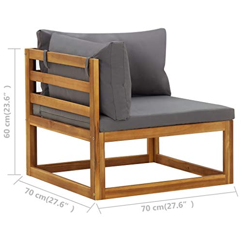 Sectional Corner Sofas 2 pcs, Modern Sectional Sofa with Cushions Small Space Couch Dark Gray