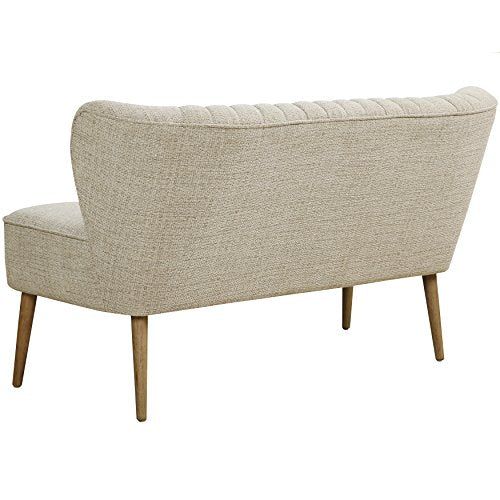 Pulaski Mid Century Vertically Channeled Settee in Kendrick Oatmeal, 50.39