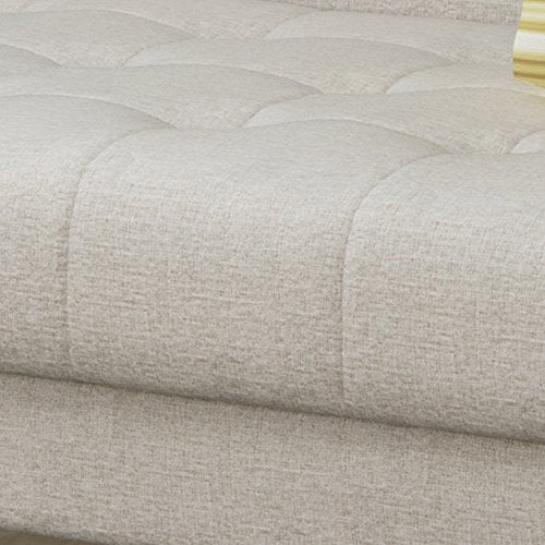 GDFStudio Christopher Knight Home Aidan Mid Century Modern Tufted Fabric Sofa, Beige