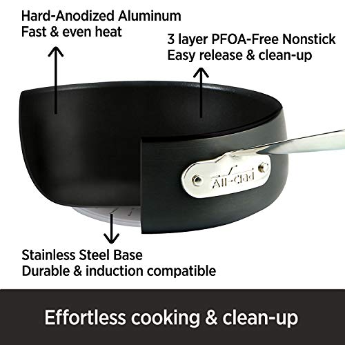 All-Clad E785SC64 Ha1 Hard Anodized Nonstick Dishwasher Safe PFOA Free Cookware Set, 10-Piece, Black