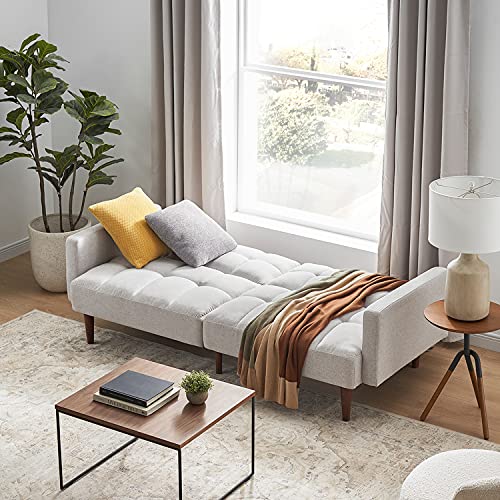 Mopio Aaron Futon Convertible Sofa Sleeper Futon with Arms Split Back Design 77.5