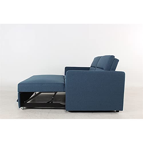 Kingway Furniture Bhrampton Microfiber Sleeper Sofa in Blue