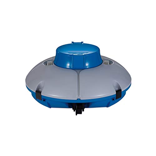 Summer Waves P56000024 Cordless Rechargeable Robotic Above Ground Flat Floor Swimming Pool Water Vacuum Cleaner System, Gray/Blue