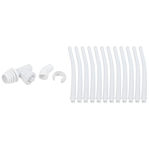 FASJ Pool Vacuum Cleaner, Automatic Climb Wall Suction-Side Swimming Pool Sweeper with 31.9In 12Pcs Advanced Air-Proof Hose, Easy Assemble Pool Cleaner Removing Leaves Stones Hair for In Ground Pool