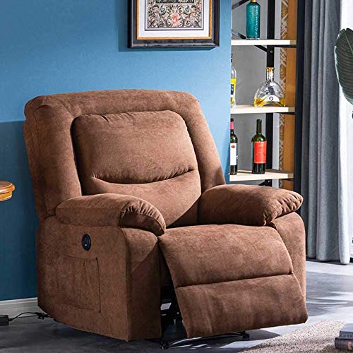 B BAIJIAWEI Fabric Electric Recliner Chair - Heated Vibration Massage Sofa with USB Charge Port - Microfiber Reclining Sofa for Home, Living Room, Bedroom