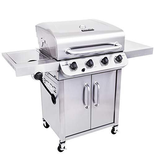 Char-Broil 463375919 Performance Stainless Steel 4-Burner Cabinet Style Liquid Propane Gas Grill & All-Season Grill Cover, 3-4 Burner: Large