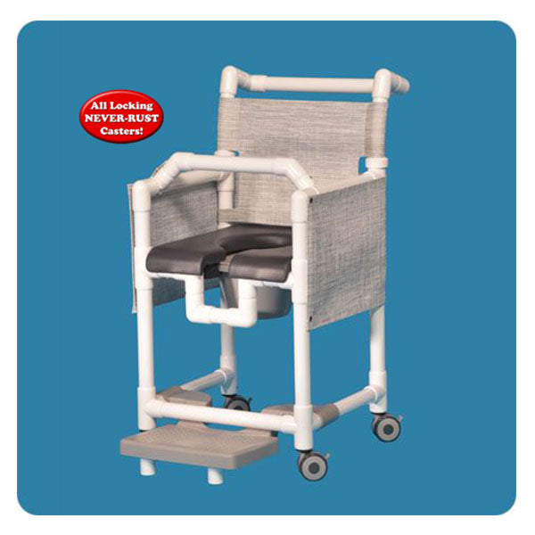 IPU Deluxe Shower Commode Chair with Open Front Soft Seat