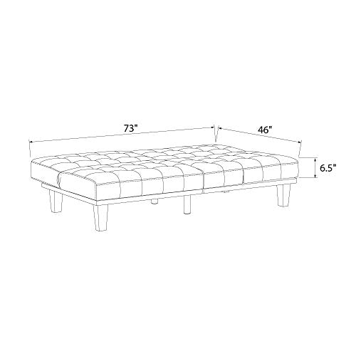 DHP Dexter Futon & Lounger, Convertible Sofa Bed & Couch, Navy Blue Futon,