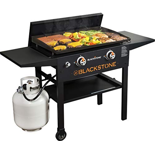 Blackstone 1924 28 Inch Camp Gas Griddle with Hard Cover Heavy Duty Flat Top Griddle Grill Station for Kitchen, Camping, Outdoor, Tailgating, Tabletop, Countertop Black