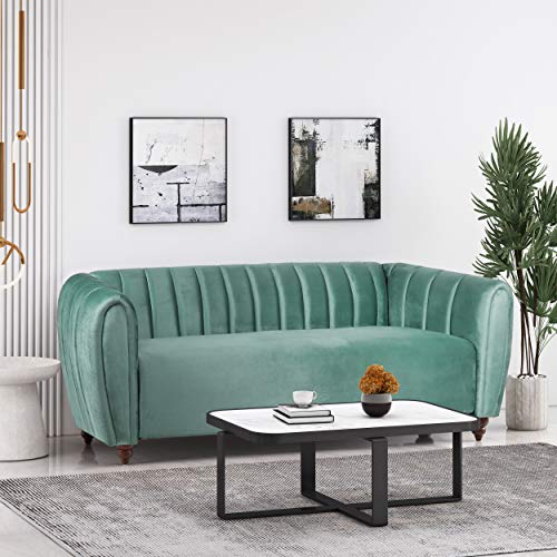 Christopher Knight Home Richland Sofas, Turquoise + Walnut