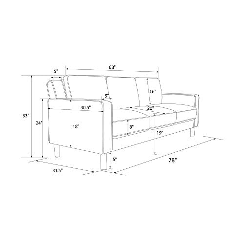 DHP Brynn 3 Seater Sofa, Blue Velvet