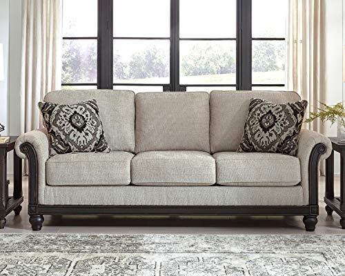 Signature Design by Ashley Benbrook Traditional Sofa with Faux Wood Finish, Beige
