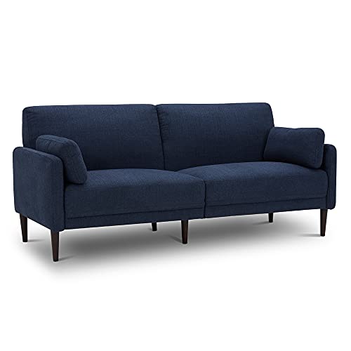CHITA Modern Sofas Furniture Fabric Sofa Couch Sets for Living Room Apartment, Solid Wood Leg, with 2 Pillows, Easy Assembly, Midnight Blue
