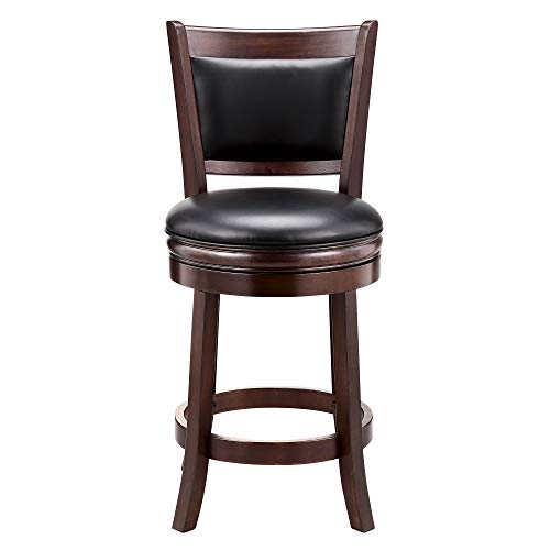Ball & Cast Swivel Counter Height Barstool 24 Inch Seat Height Cappuccino Set of 2