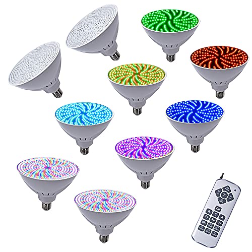 AstraDepot 468-LED 120V 45W E27 PAR56 RGB LED Bulb Swimming Pool Spa Light for Pentair Hayward (Pack of 10)