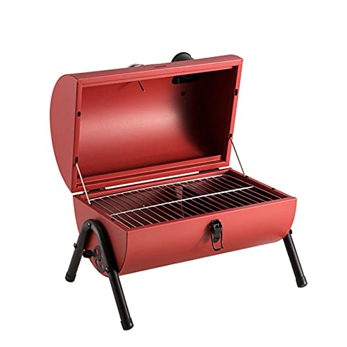 QIAOLI Portable Outdoor Barbecue Stove Full Set Charcoal Oven Tool BBQ Grill Thickened Charcoal Grill Picnic Charbroiler Household (Color : Red)
