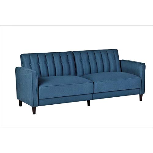 US Pride Furniture Grattan Luxury Velvet Upholstered Sofa Bed Ocean Blue