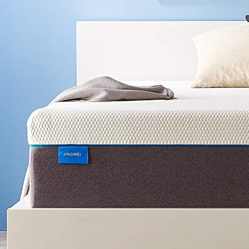 King Size Mattress, JINGWEI 11 Inches Cooling-Gel Memory Foam Mattress Bed in a Box, Certified Foam, Pressure Relief Supportive, Medium Firm, 76 X 80 X 11 inches