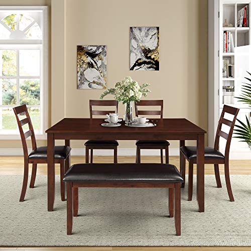 Harper & Bright Designs Upholstered Dining Bench Dining Room Table Bench (Espresso)