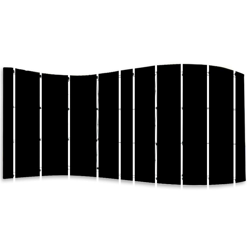 Pop Up 20 Ft. Serpentine Pop Up Display Black Single-Sided Fabric Panel Set