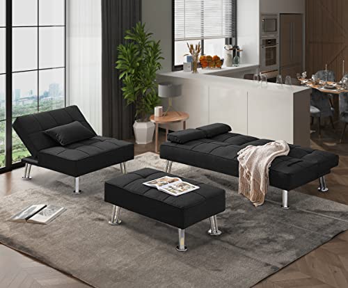 Living Room Furniture Set, Yoglad Sectional Sofa with Lounge Chaise, Couch Set with Ottoman and Storage, 4 Seater Modular Corner Sectional Couch, Reversible and Adjustable