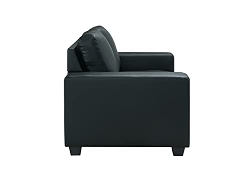 Global Furniture USA Black PVC Loveseat, Does Not Apply