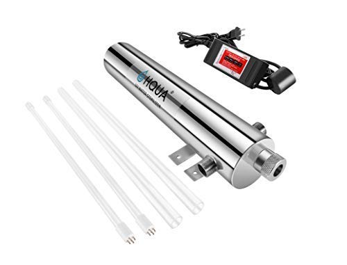 HQUA-TWS-12 Ultraviolet Water Purifier Sterilizer Filter for Whole House Water Purification,12GPM 120V, 1 Extra UV Lamp + 1 Extra Quartz Sleeve