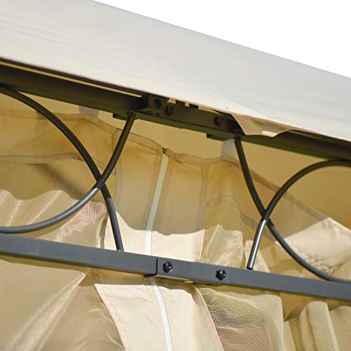 9.4x10.6 Gazebo Canopy Tent, Pop up Gazebo Canopy Shelter with Mosquito Netting, Outdoor Picnic BBQ Gazebo with Vented Top for Backyard, Patio, Garden