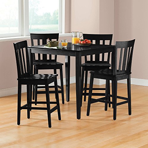 Mainstays 5-piece Counter Height Dining Set, Warm in Black