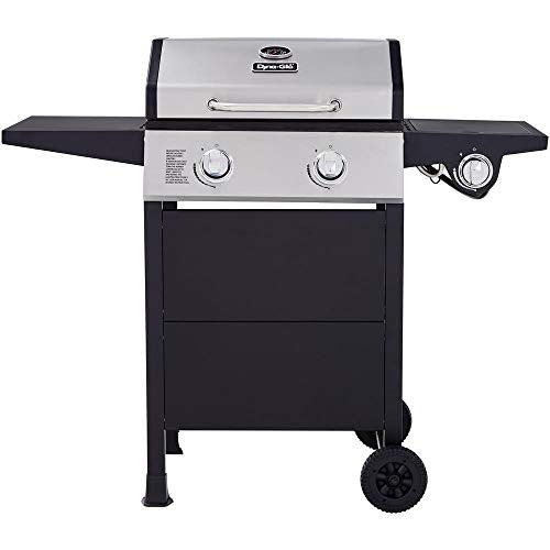 Dyna-Glo DGF350CSP-D 2-Burner Open Cart Propane Gas Grill in Stainless Steel and Black