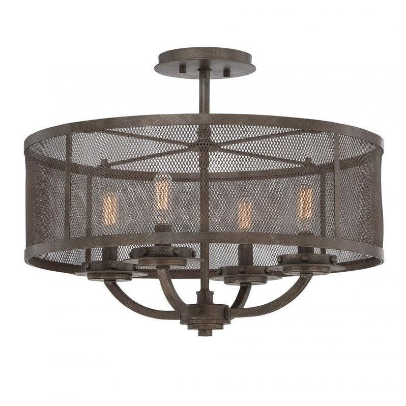 Convertible 4 Light Semi-Flush in Galaxy Bronze